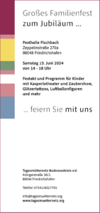 Einladung Jubiläum 15.06.2024 14-18 Uhr Festhalle Fischbach